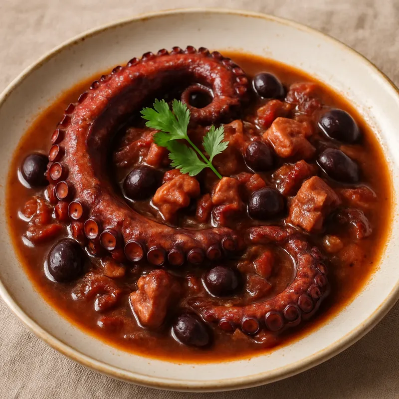 Geschmorter Oktopus mit Wein