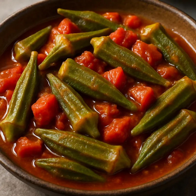 Geschmortes Okra mit Tomaten