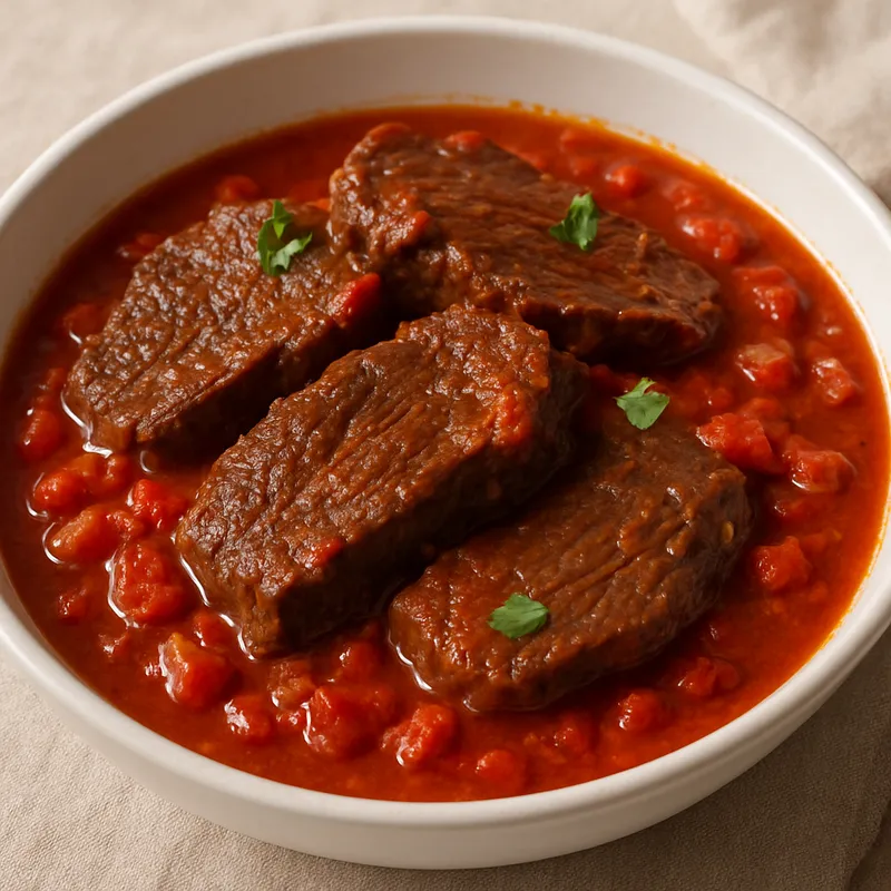 Geschmortes Rindfleisch in Tomatensauce