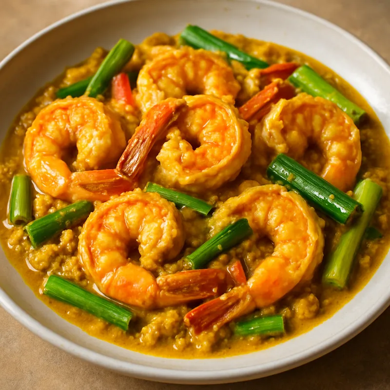 Goong Pad Pong Kari (Garnelen mit Currypulver)