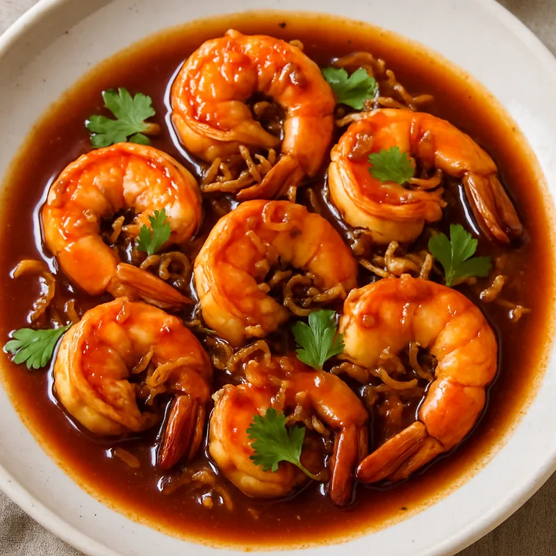 Goong Pad Sauce Makham (Garnelen in Tamarindensauce)