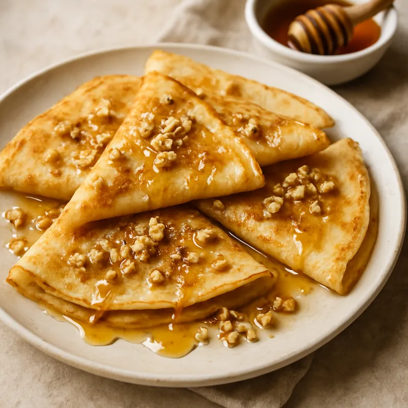 Griechische Crêpes mit Honig