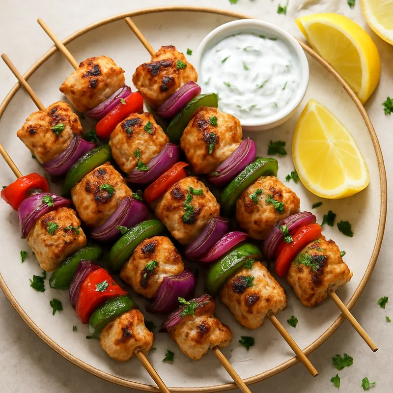 Griechische Hähnchen-Kebabs