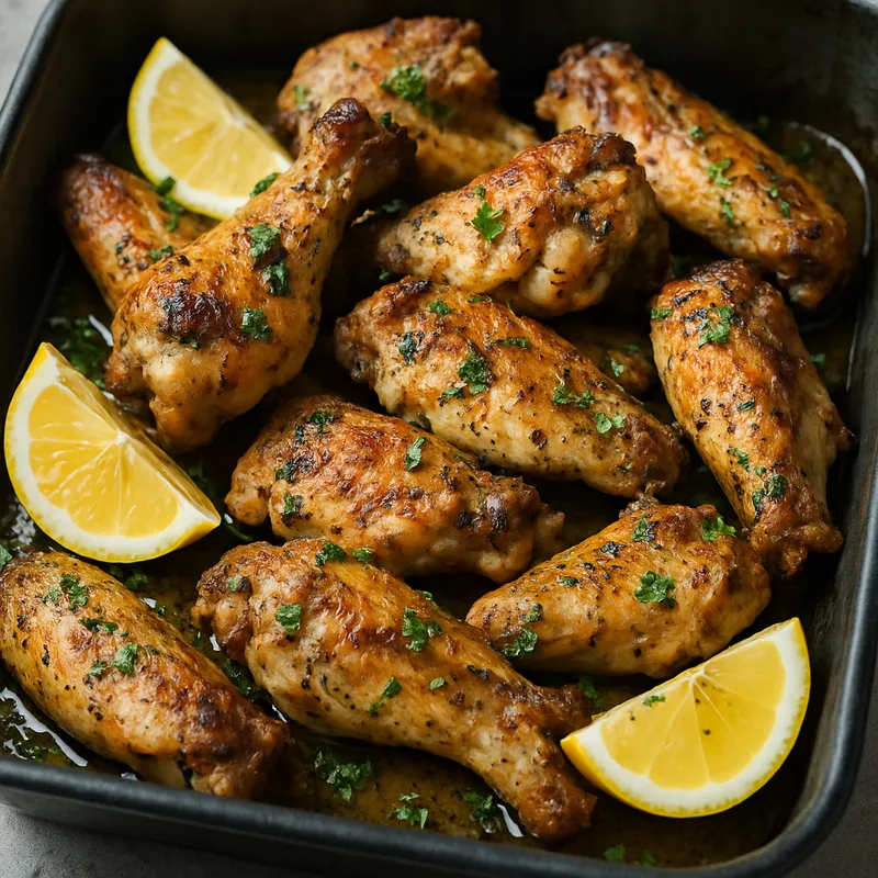 Griechische Hähnchenflügel aus dem Ofen