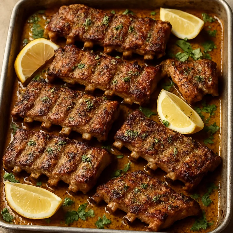 Griechische Schweinerippchen aus dem Ofen
