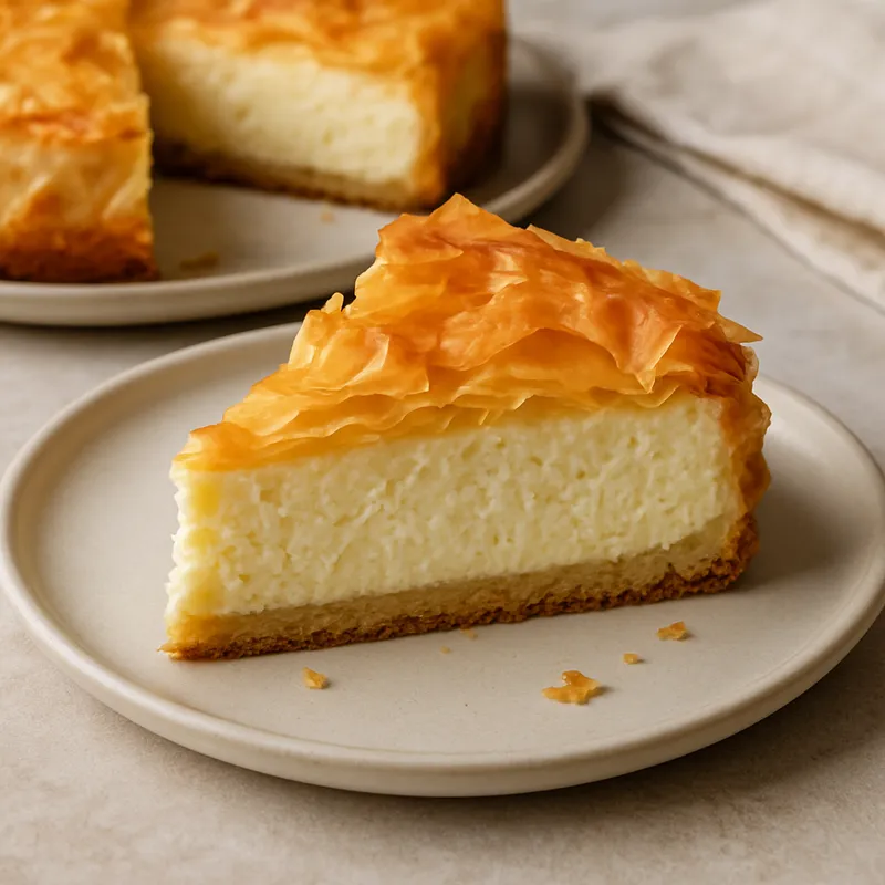 Griechischer Käsekuchen (Tiropita-Style Cheesecake)