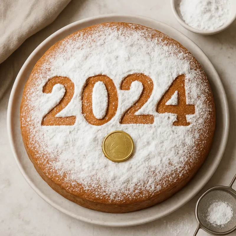 Griechischer Neujahrs-Münzkuchen (Vasilopita)