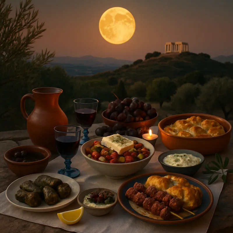 Griechisches Erntemonddinner