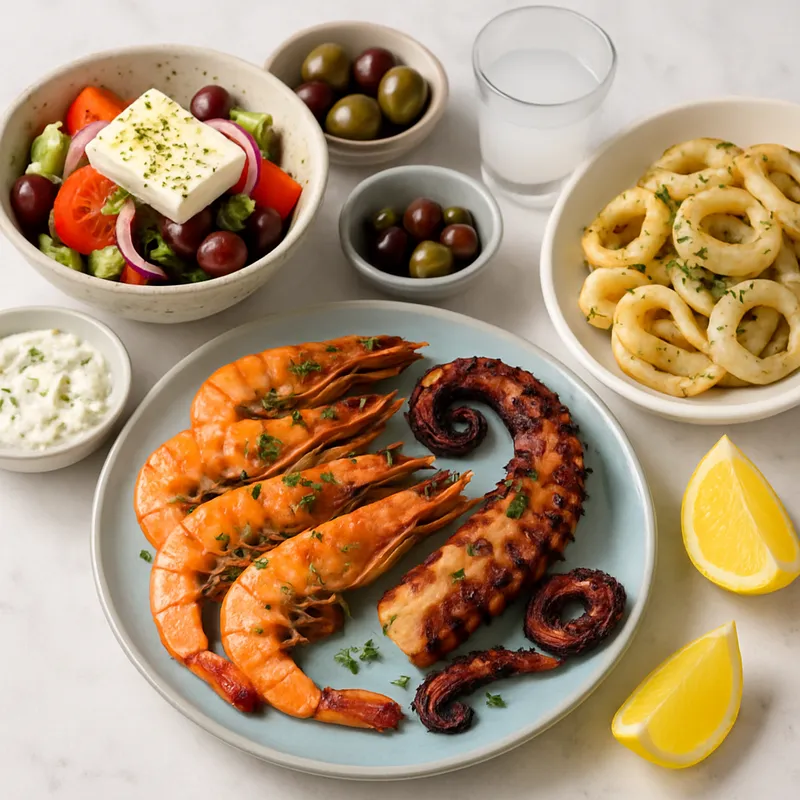 Griechisches Meeresfrüchte-Heiligabendessen