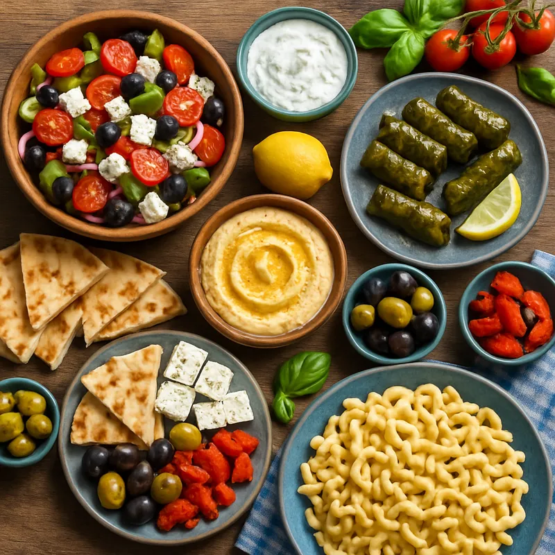 Griechisches Picknick-Buffet