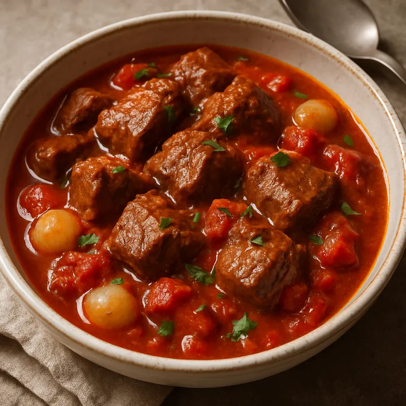 Griechisches Rindfleischeintopf mit Tomaten
