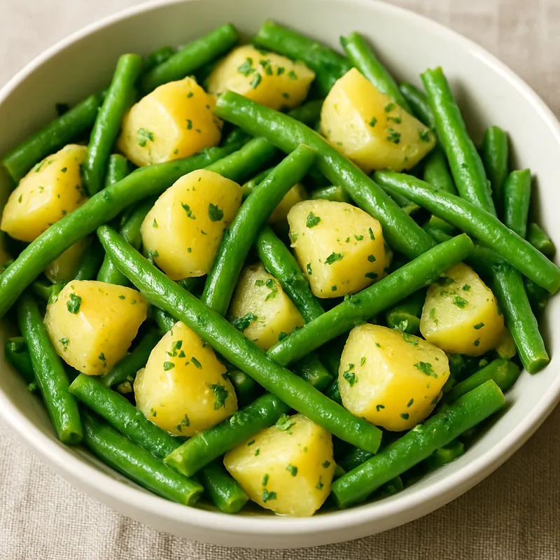 Grüne Bohnen und Kartoffelsalat