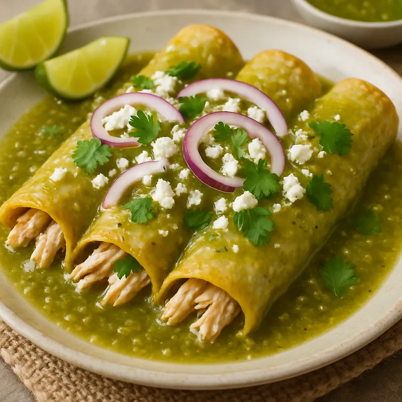Grüne Enchiladas mit Hähnchen