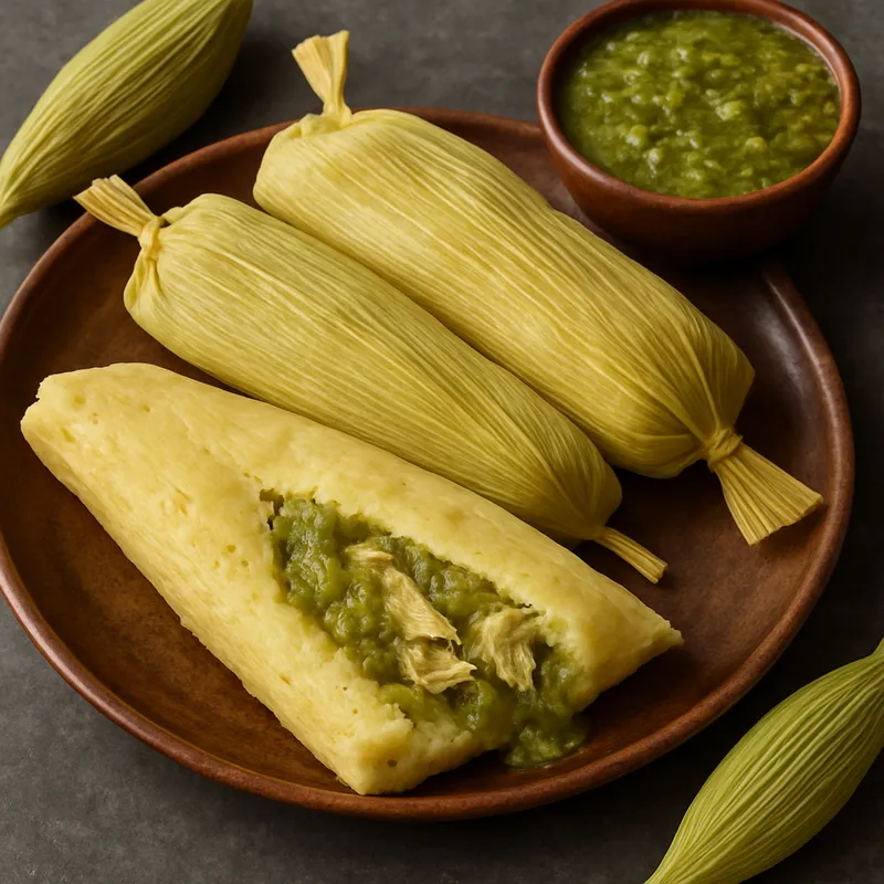 Grüne Hühner-Tamales