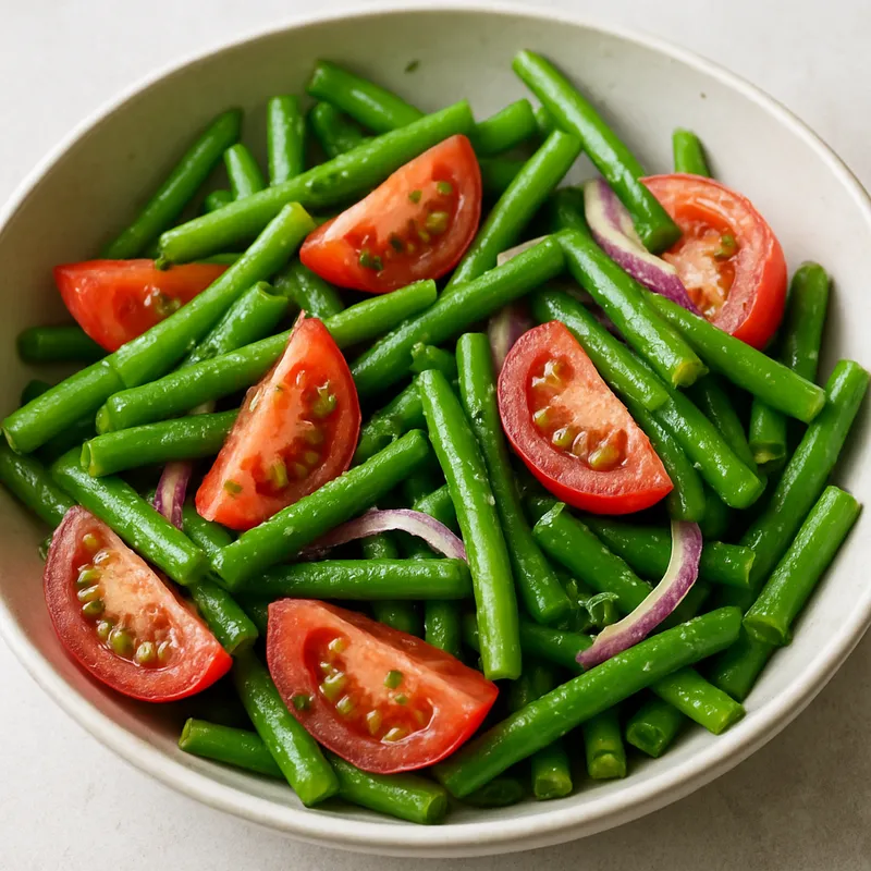 Grüner Bohnensalat mit Tomate