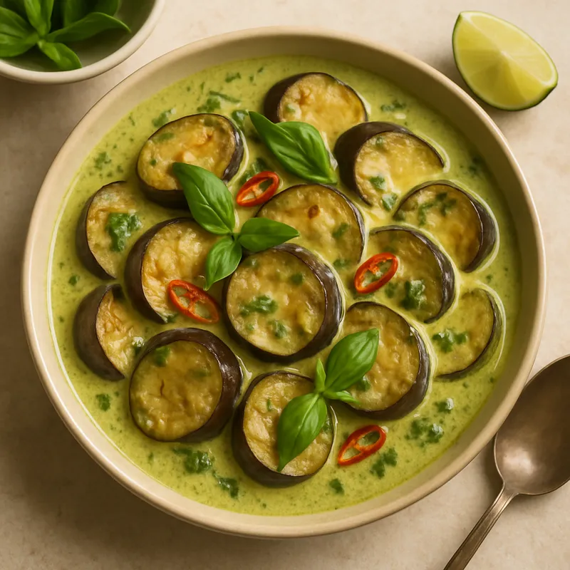 Grünes Curry mit Aubergine