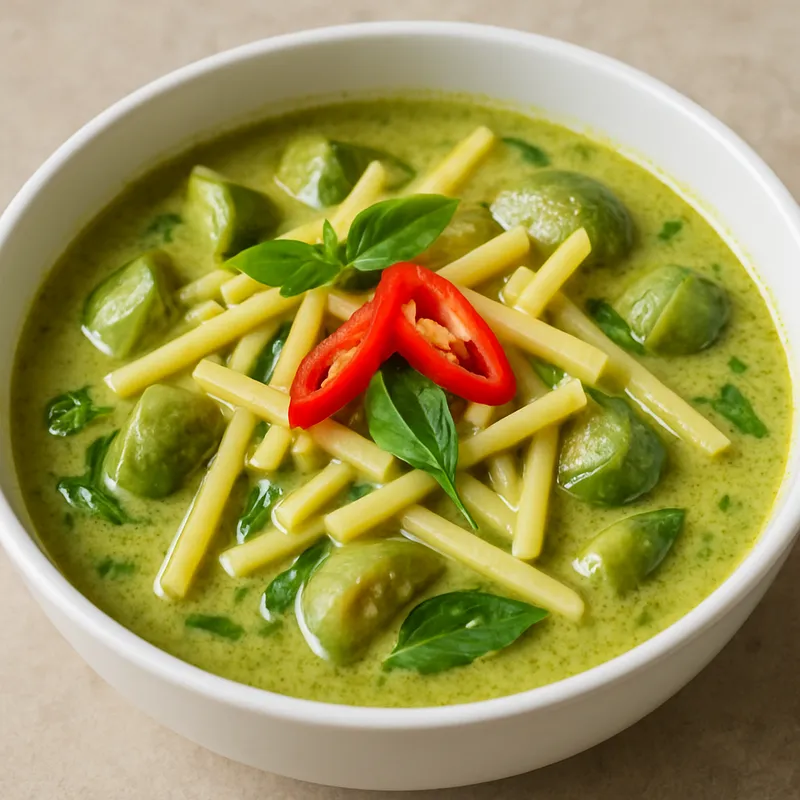 Grünes Curry mit Bambussprossen (Gaeng Kiew Wan Sai nor Mai)