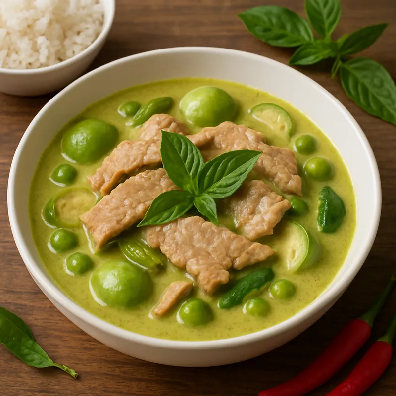 Grünes Curry mit Schweinefleisch