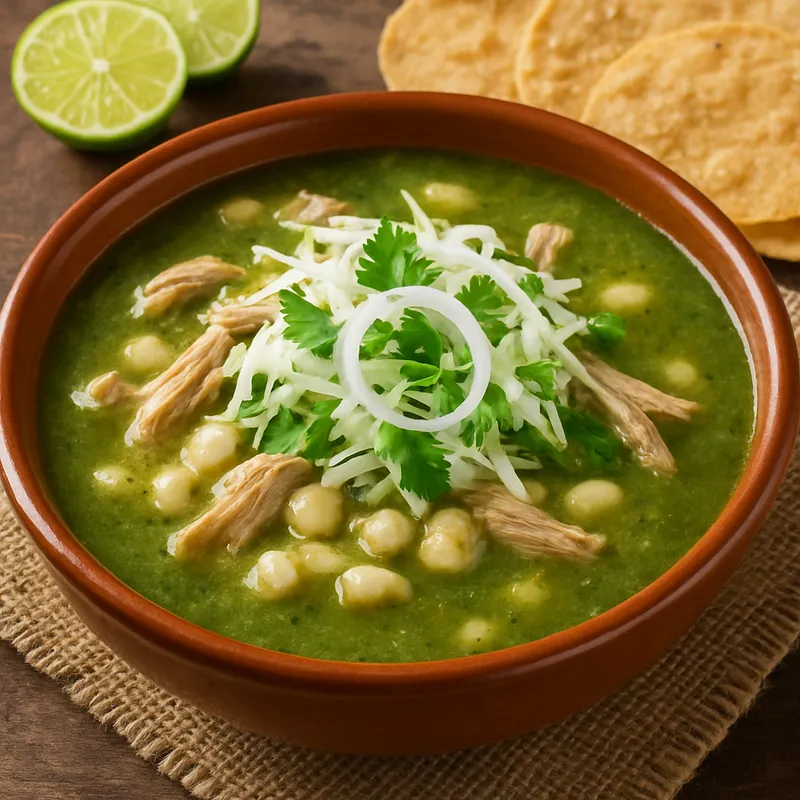 Grünes Pozole aus Guerrero