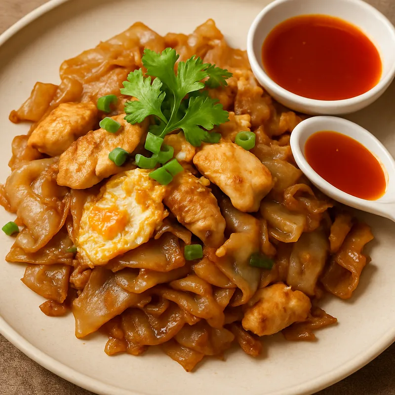 Guay Teow Kua Gai (Gebratene Reisnudeln mit Hähnchen aus Korat)