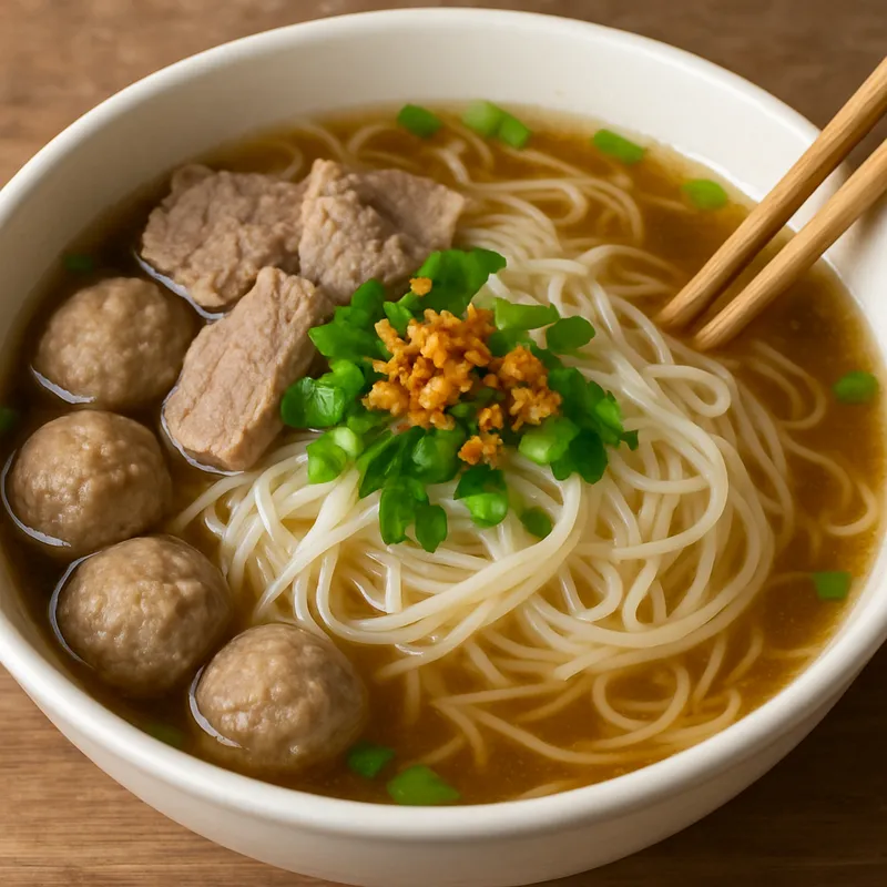 Guay Teow Sen Lek (Klassische dünne Reisnudelsuppe)
