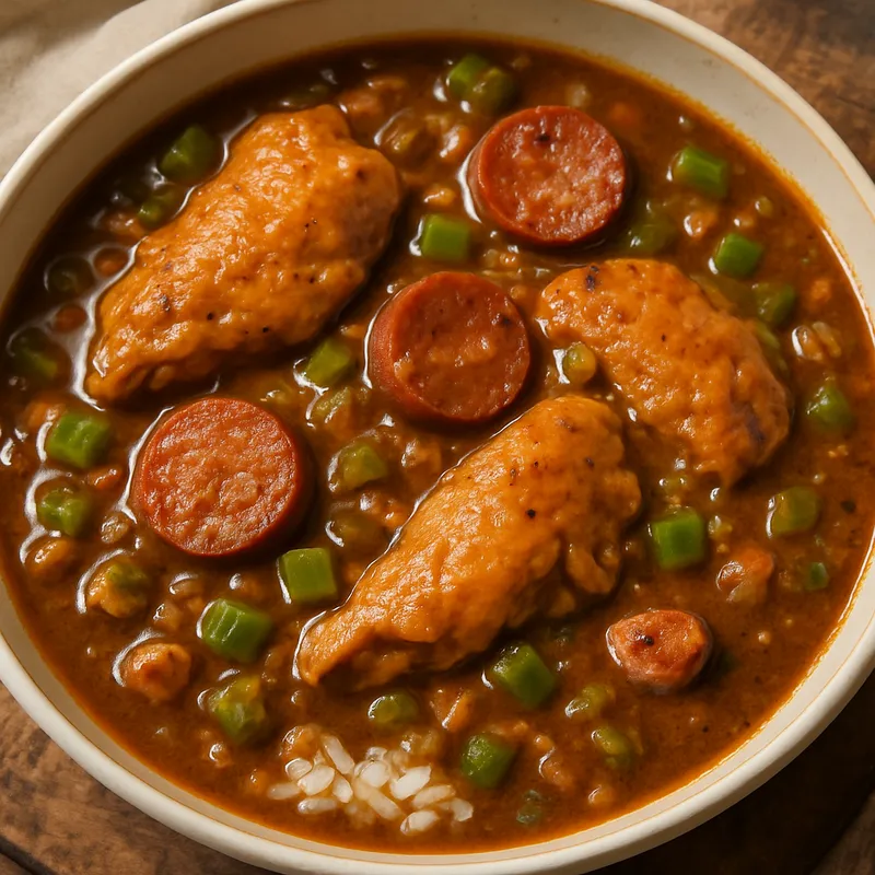 Gumbo mit Hähnchen und Wurst