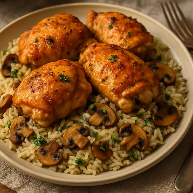 Hähnchen auf Reispilaf