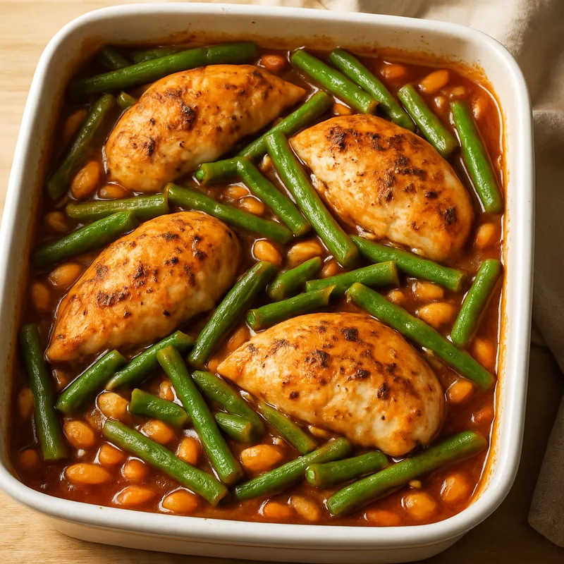 Hähnchen-Bohnen-Auflauf