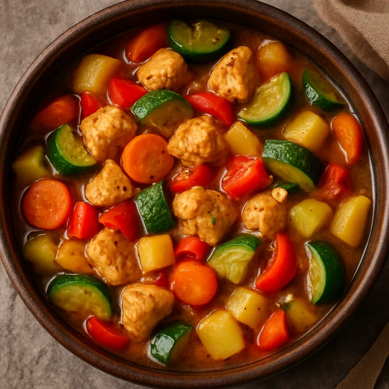 Hähnchen-Gemüse-Eintopf (Sebzeli Tavuk Güveç)