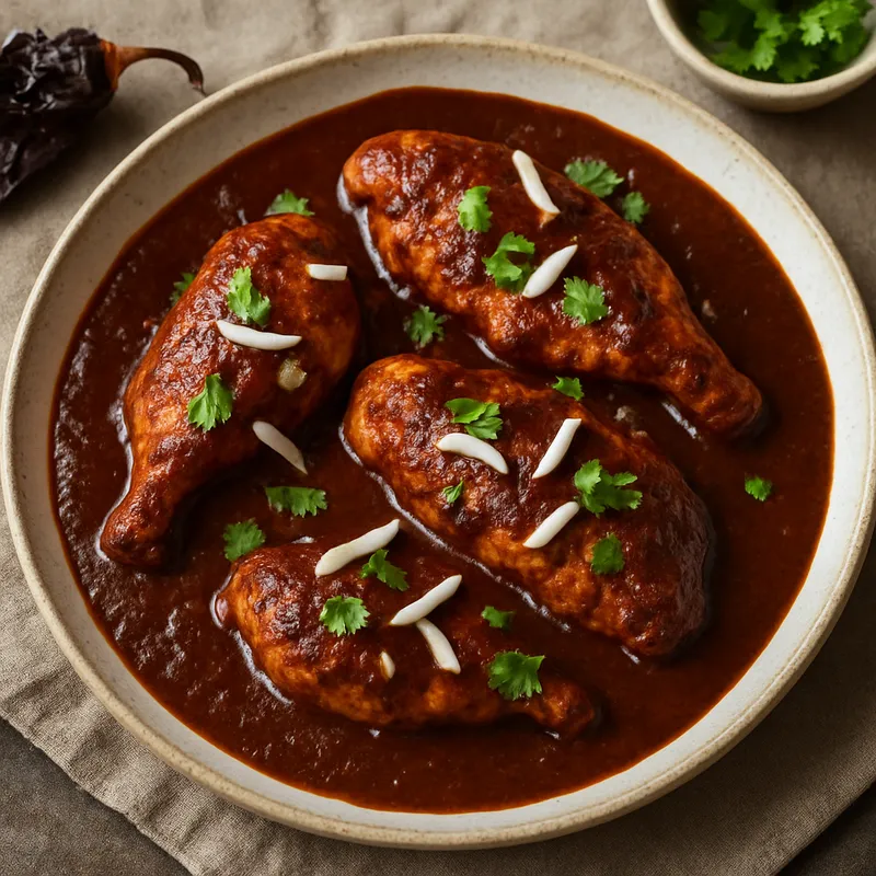 Hähnchen in Pasilla-Chili-Sauce