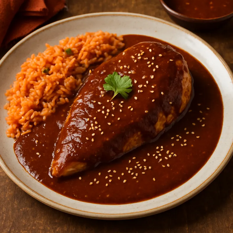 Hähnchen in roter Mole-Sauce