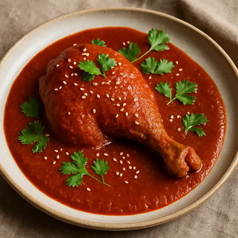 Hähnchen in roter Pipián-Sauce