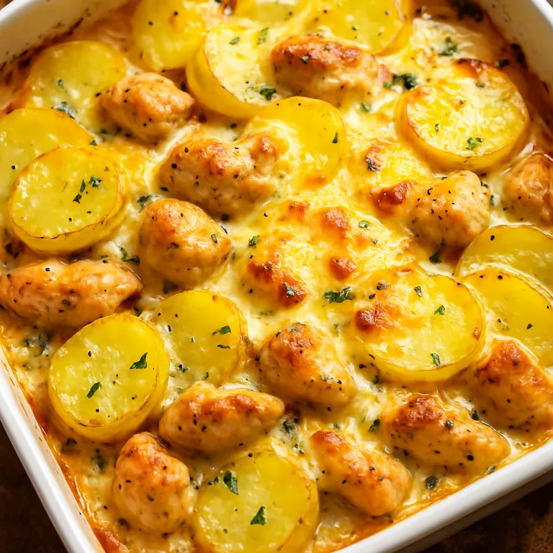 Hähnchen-Kartoffel-Gratin