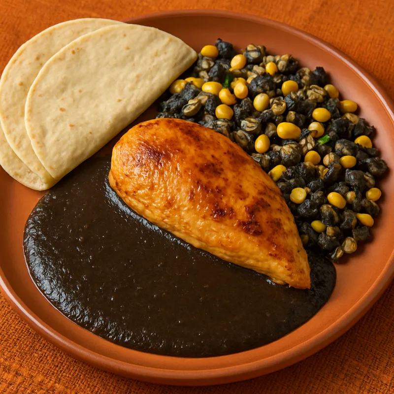 Hähnchen mit Huitlacoche