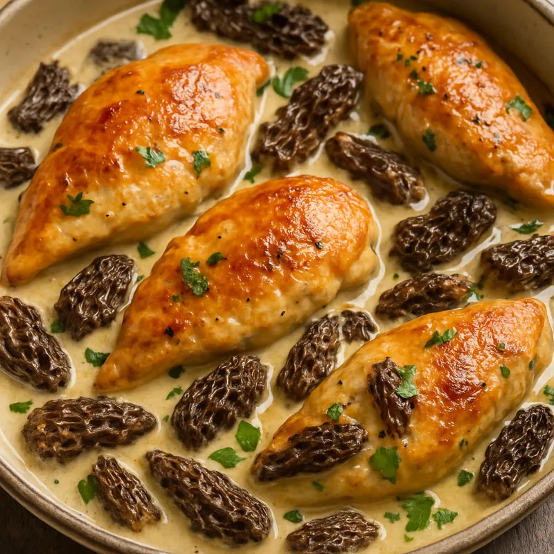 Hähnchen mit Morcheln