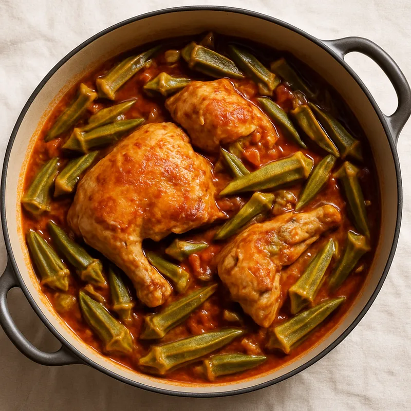 Hähnchen mit Okra (Kotopoulo Me Bamies)