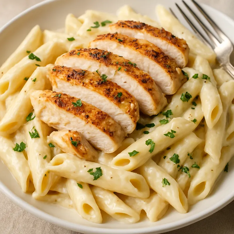 Hähnchen-Penne Alfredo