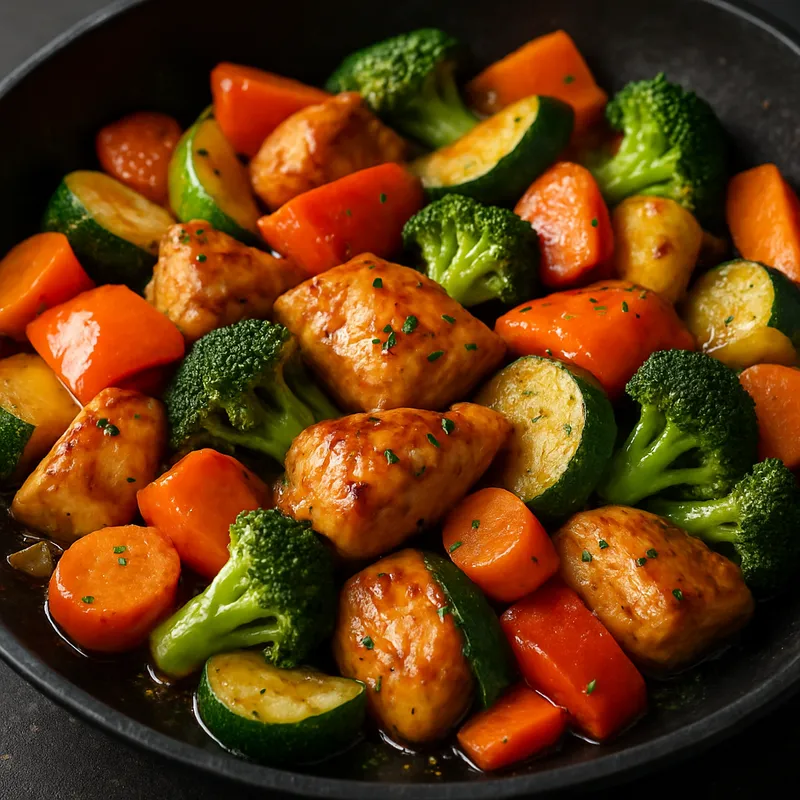 Hähnchen-Sauté mit Gemüse