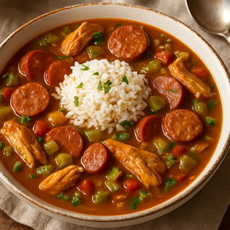 Hähnchen-Wurst-Gumbo