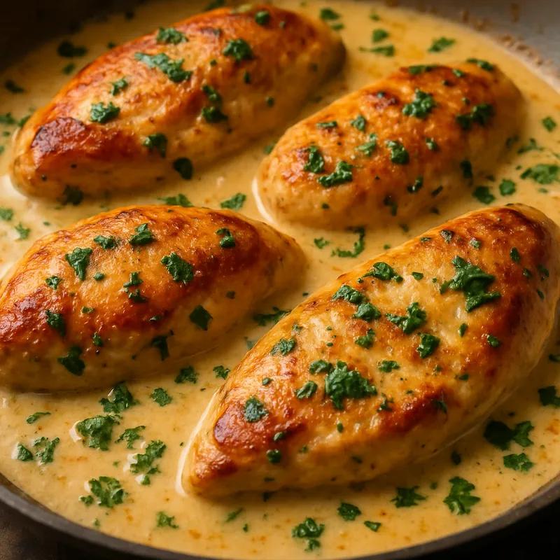 Hähnchenbrust in Sahnesauce