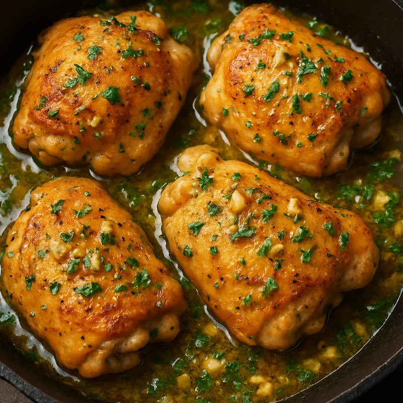 Hähnchenschenkel in Knoblauchbutter