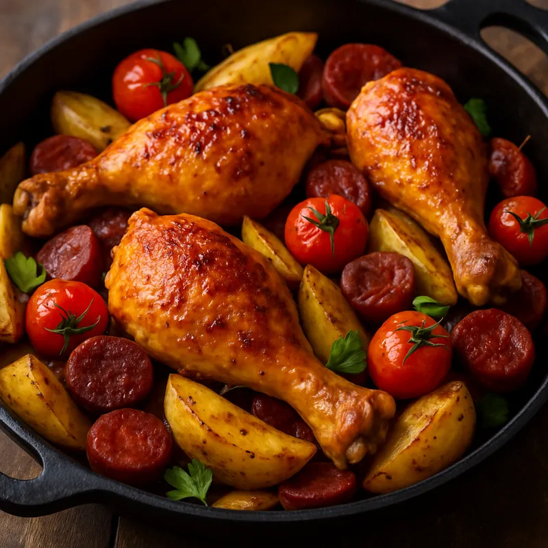 Hähnchenschenkel mit Chorizo