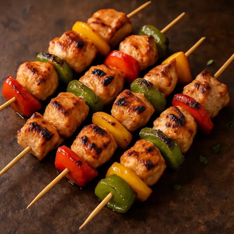 Hähnchenspiesse mit Paprika