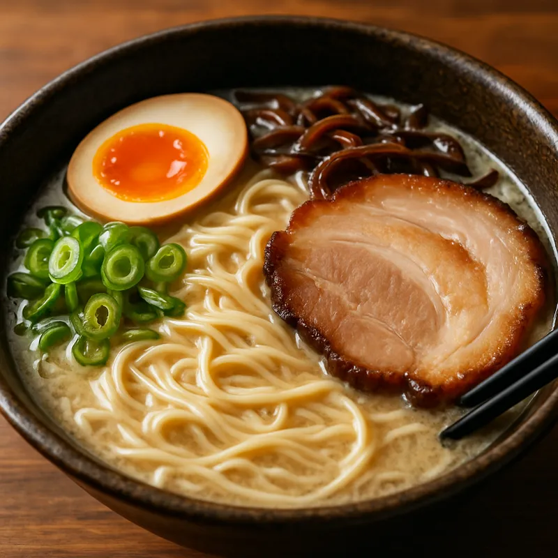 Hakata Ramen (Tonkotsu-Schweineknochensupppe aus Fukuoka)