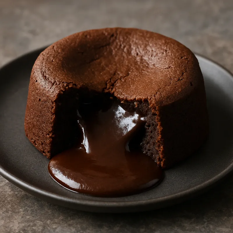 Halb gebackener Schokoladenkuchen
