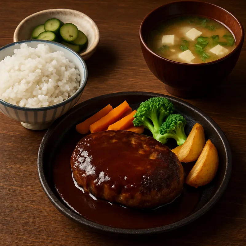 Hambagu Teishoku (Japanisches Hacksteak-Set)