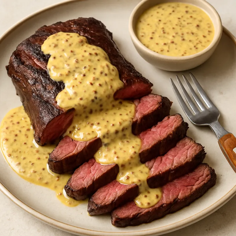Hanger Steak mit Senfsauce