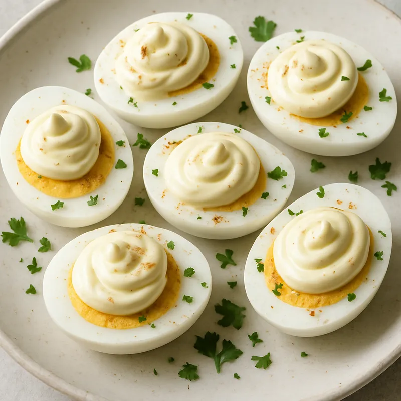 Hartgekochte Eier mit Mayonnaise