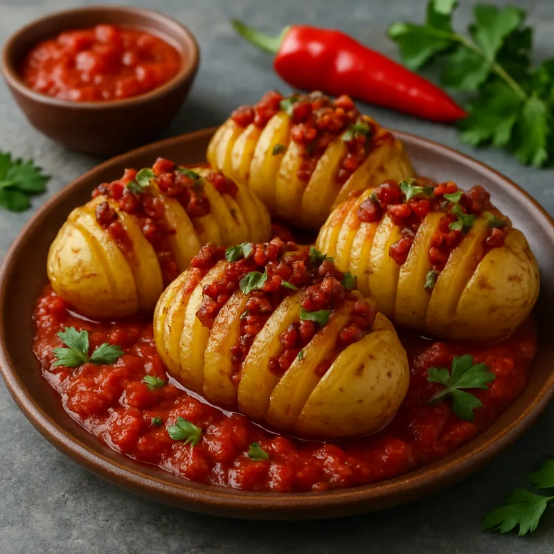 Hasselback-Kartoffeln auf spanische Art