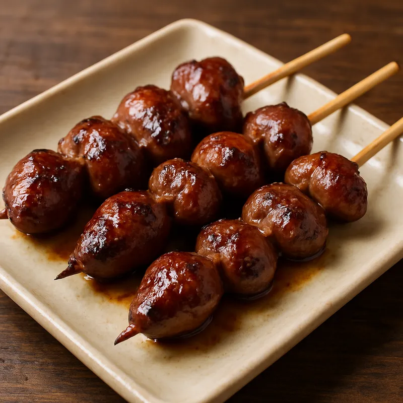 Hatsu Yakitori (Gegrillte Hähnchenherz-Spieße)